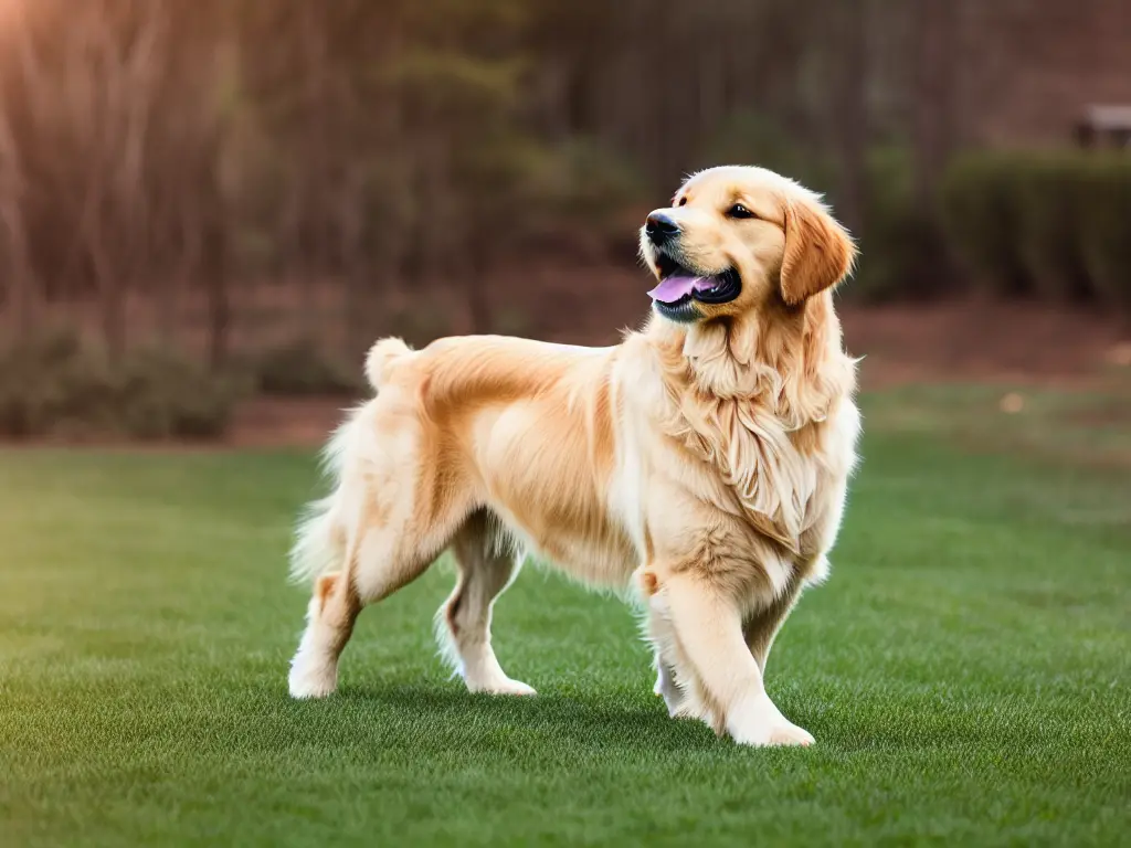 A Golden Retriever showing signs of hyperactivity such as restlessness inability to focus and excessive barking