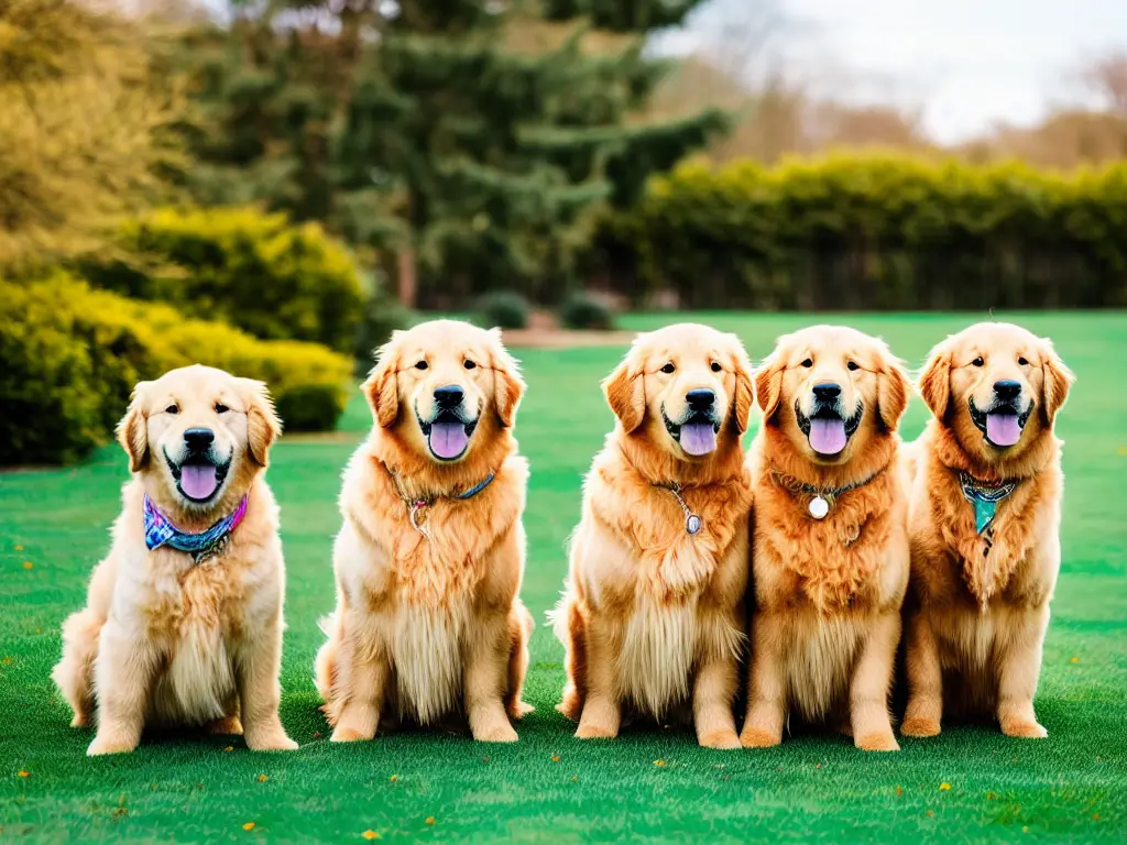 A group of golden retrievers