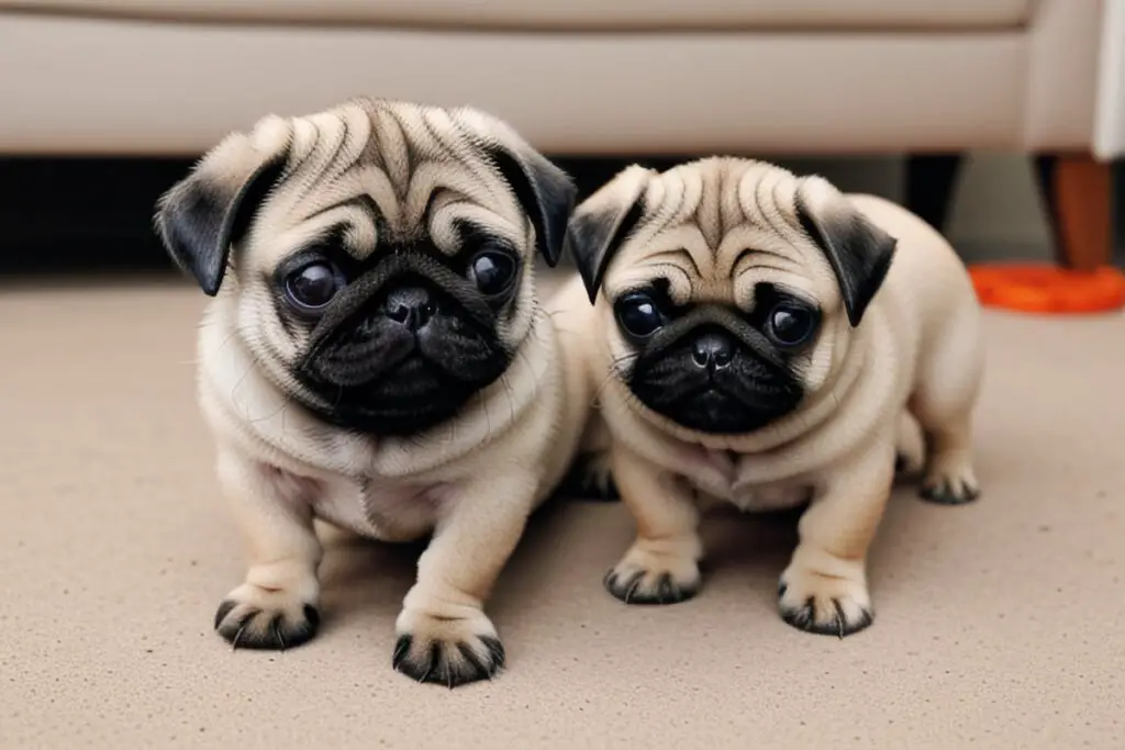 A small adorable pug puppy