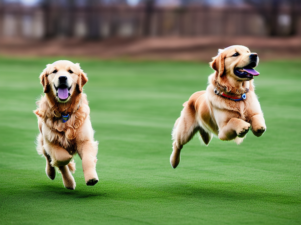 An eager golden retriever in a training session