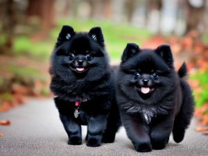 Black Pomeranian dog