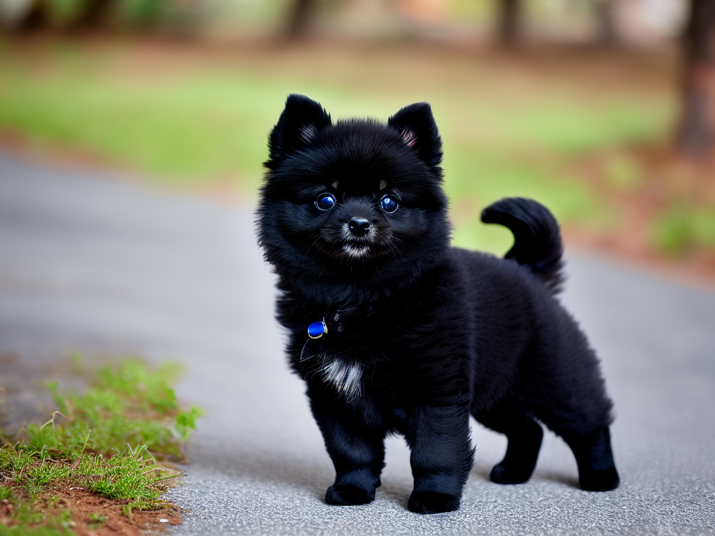 Black Pomeranian puppy