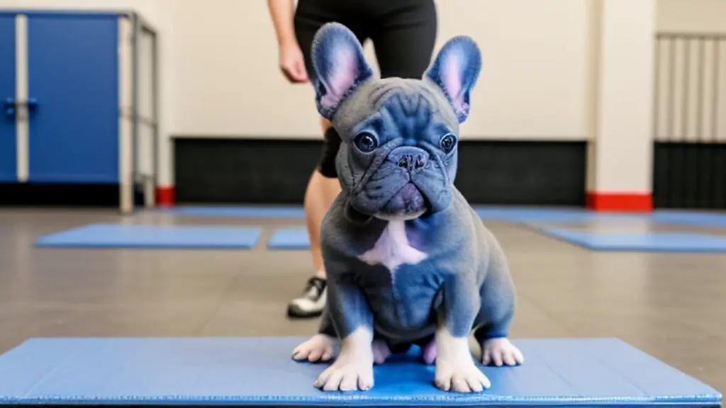 Blue Frenchie Sitting