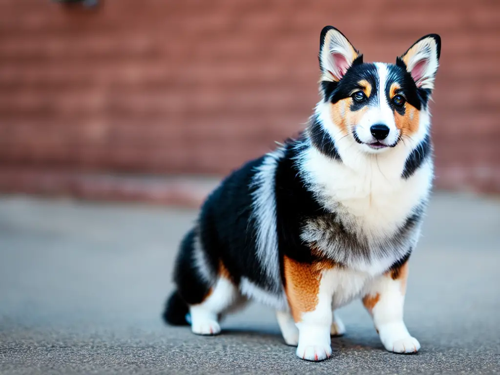 Cardigan Welsh Corgi Puppy Sitting Waiting for a Walk