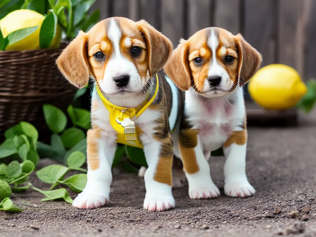 Friendly Lemon Beagle Puppy at the Farm