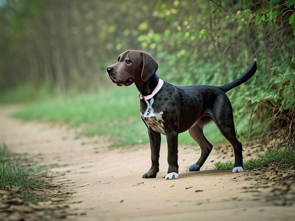 German Shorthaired pointer puppy hunting instinct