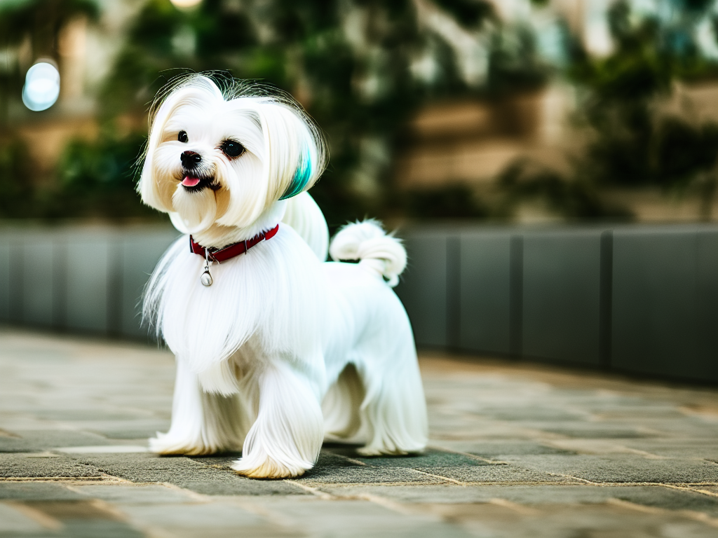 Maltese dog curiously exploring its environment exhibiting the breeds inquisitive and intelligent demeanor