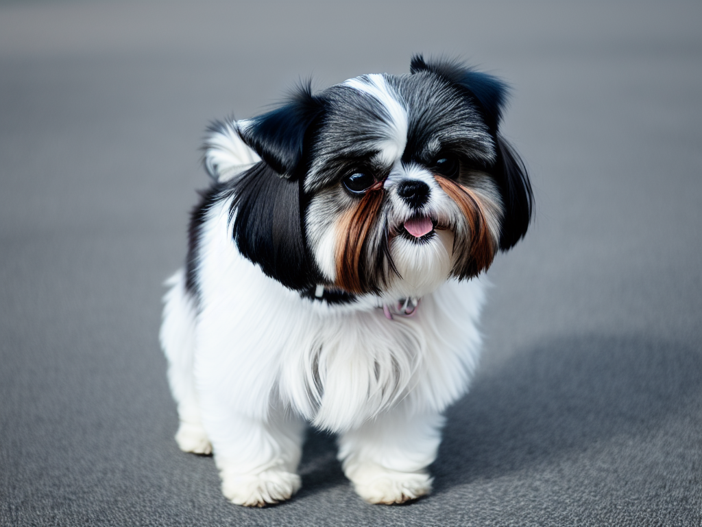 Shih Tzu dog in a lively stance showcasing its confident demeanor