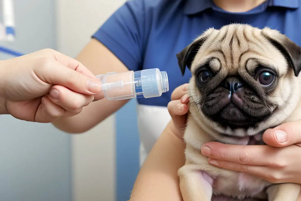 Vaccines to a pug puppy