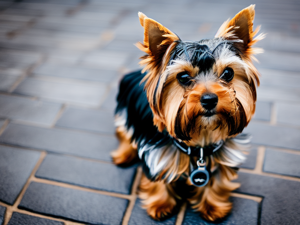 Yorkshire Terrier waiting for a walk