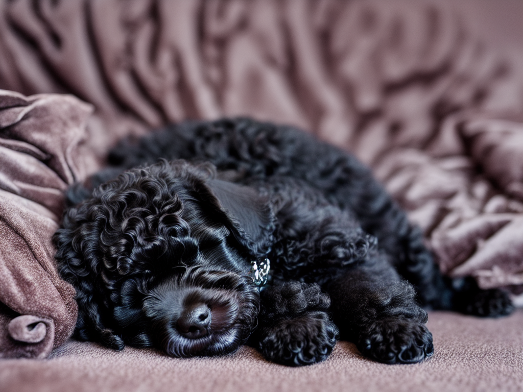 black miniature poodle sleeping