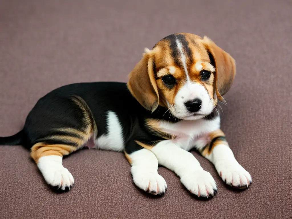 cute beagle puppy sleeping