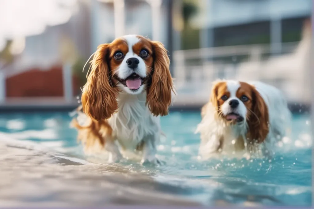 A Cavalier King Charles Spaniel excitedly wagging its tail as it receives a treat after a successful