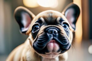 A cute French Bulldog puppy with a squished face