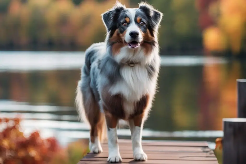 Adult Aussie Shepherd at the lake