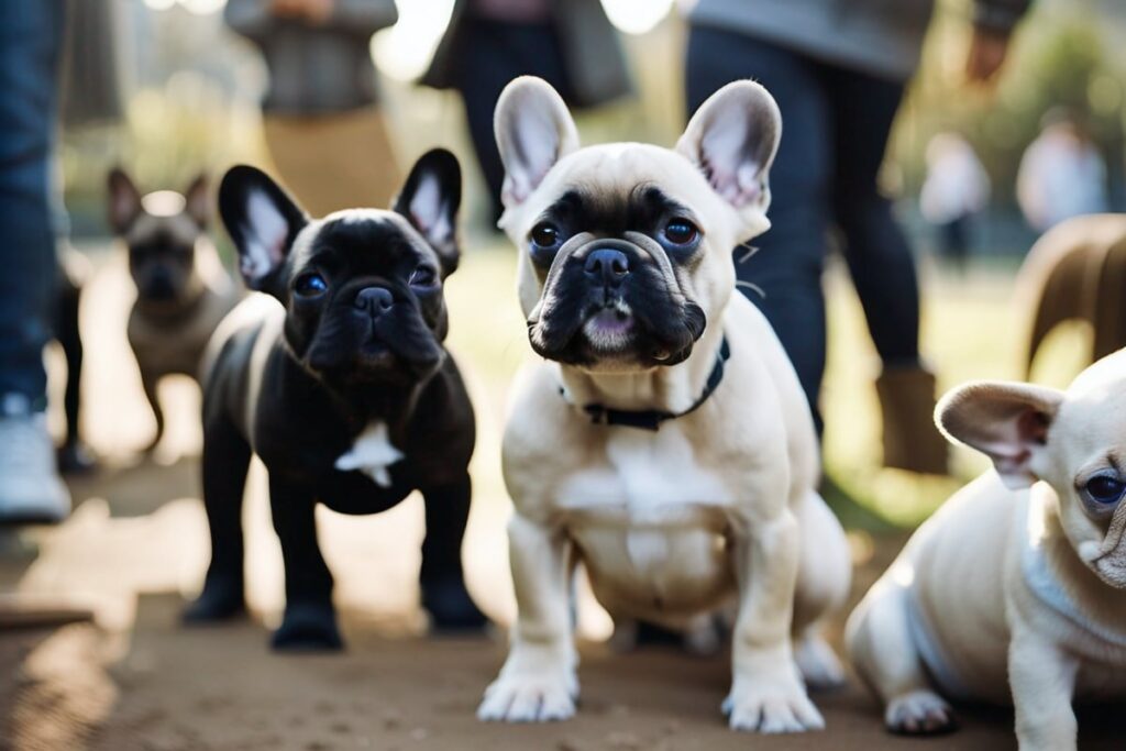 French Bulldog puppies socializing