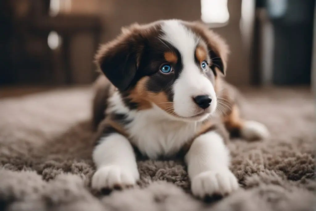 Australian Shepherd puppy grooming