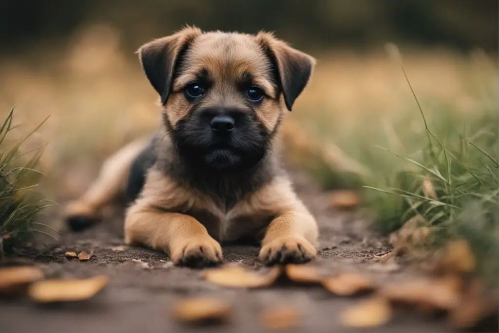 Border Terrier puppy grooming