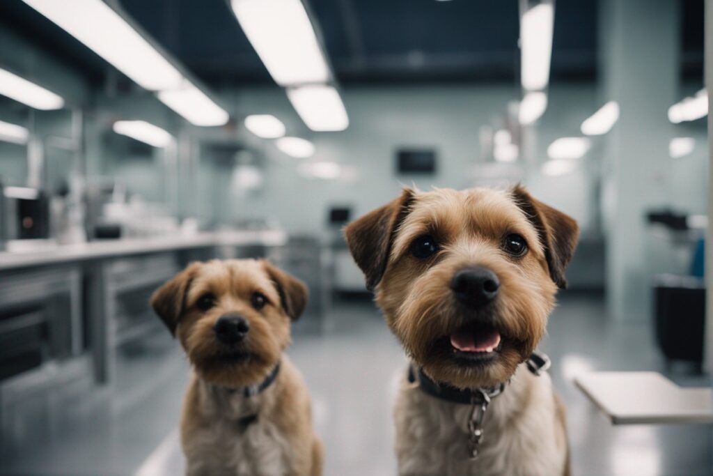 border terriers in at the vet