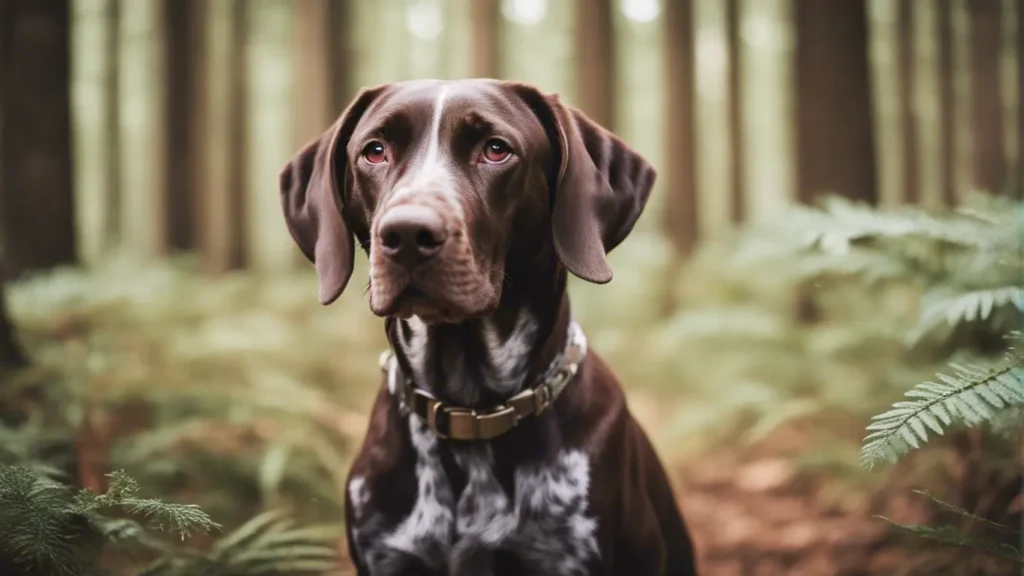 German Shorthaired Pointer in the forest