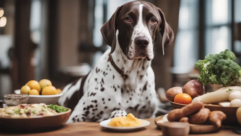 German Shorthaired Pointer ready for a healthy meal