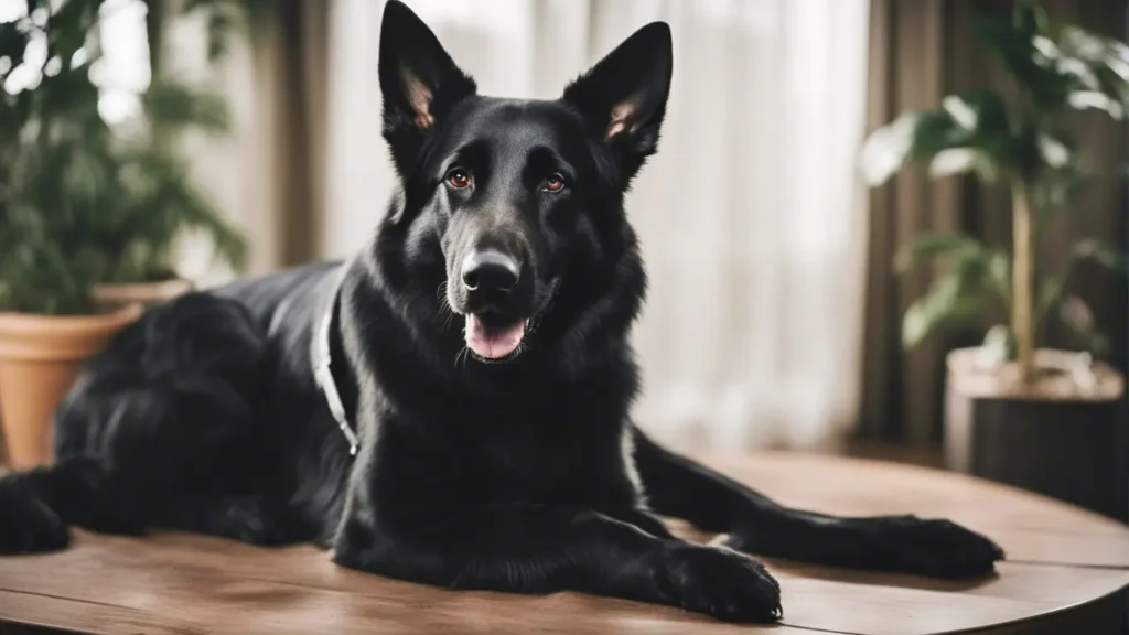 Grooming a black german shepherd