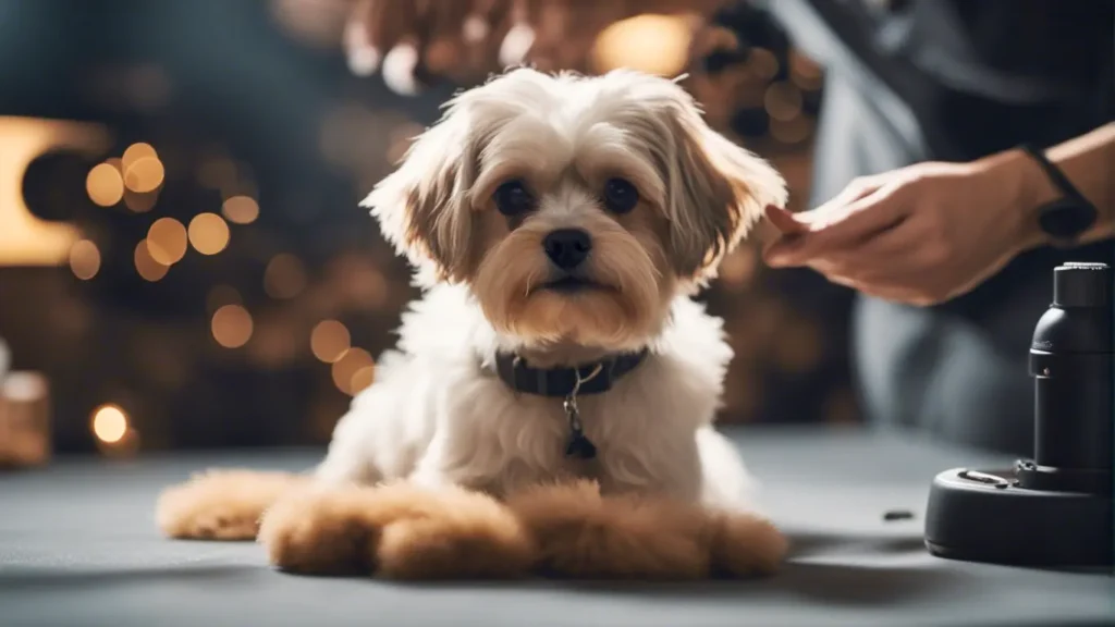 Grooming a small dog