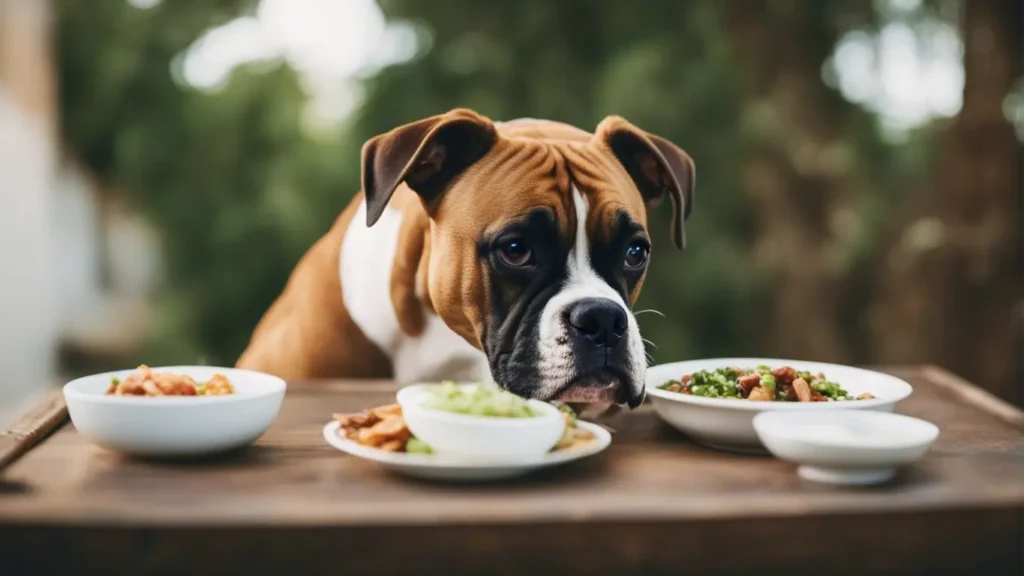 Hungry Boxer Dog