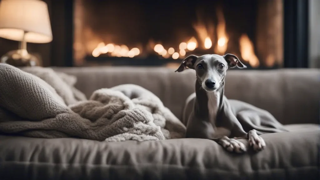 Italian Greyhound at home