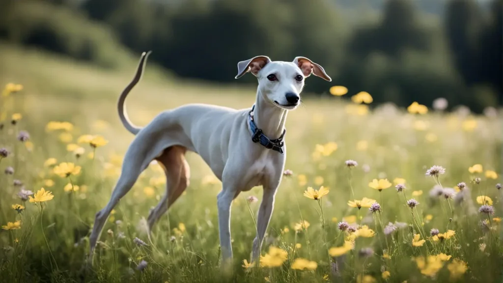 Italian Greyhound outdoors