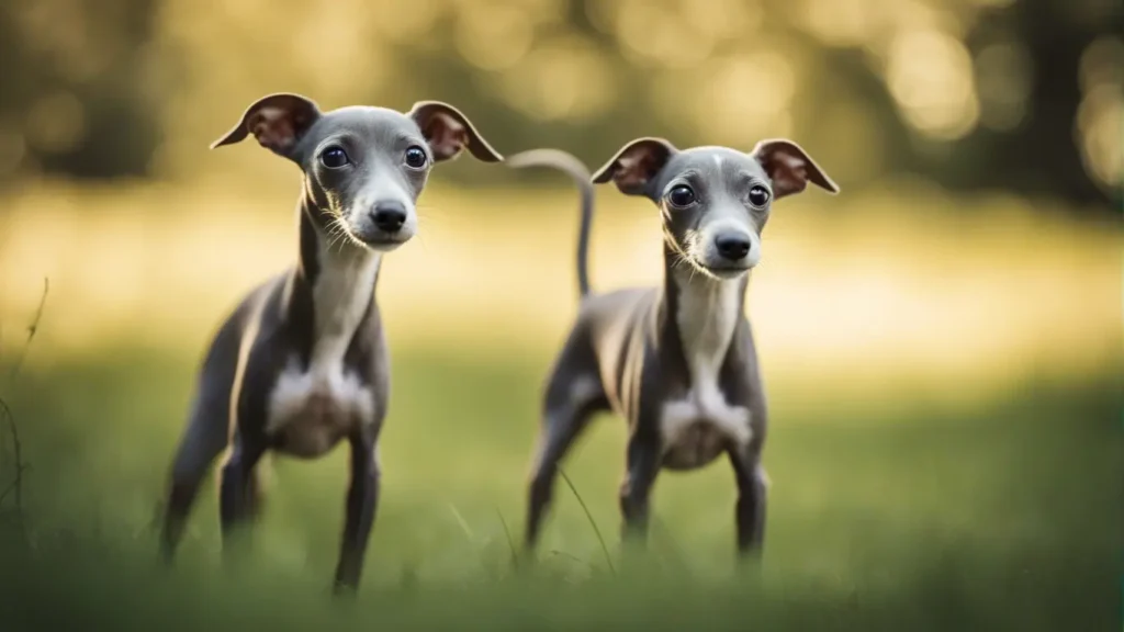 Italian Greyhound puppy out for a walk