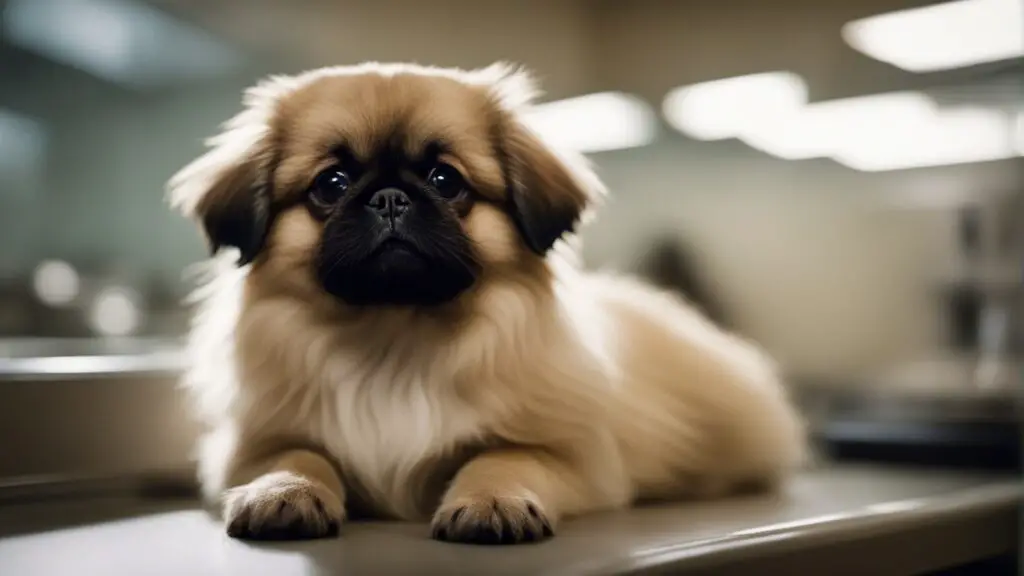 Pekingese Puppies at the vet