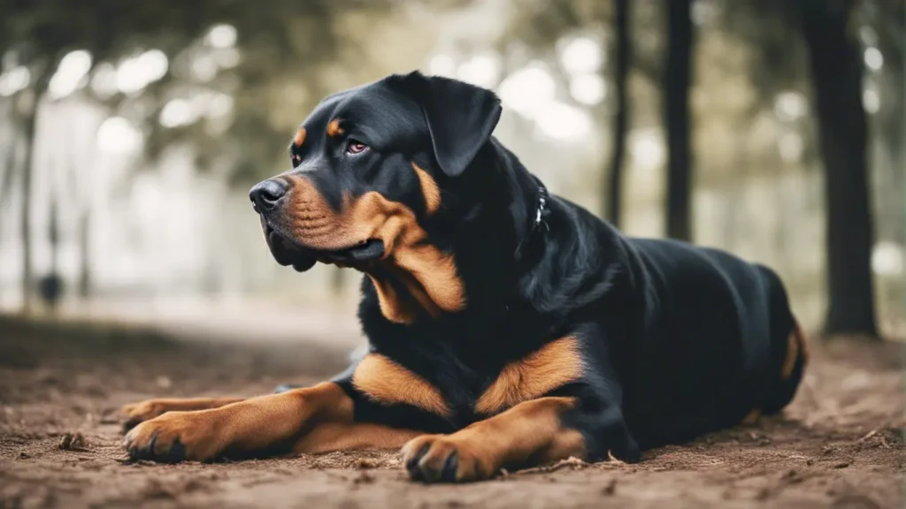 Rottweiler tired after exercise