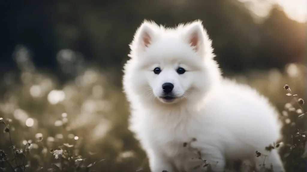 White American Eskimo puppy