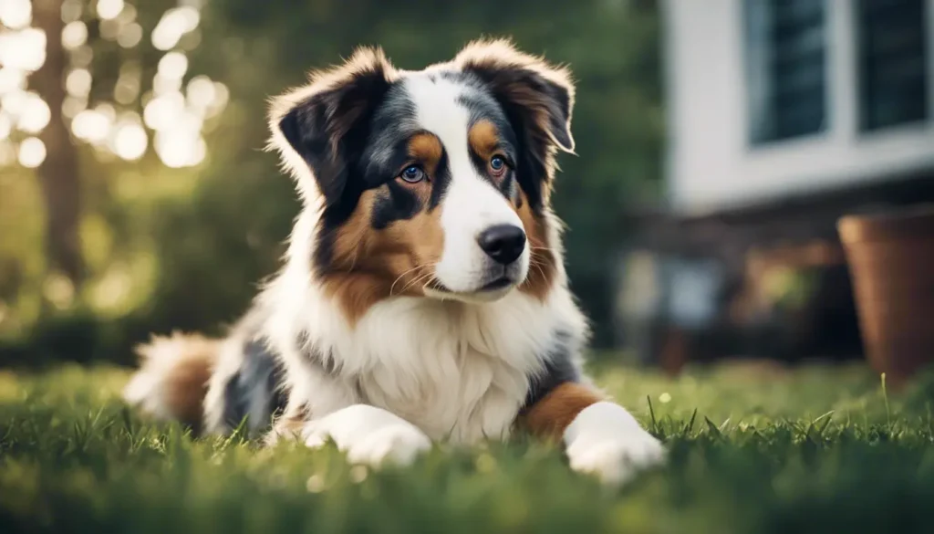 Full tail on Aussie Shepherd