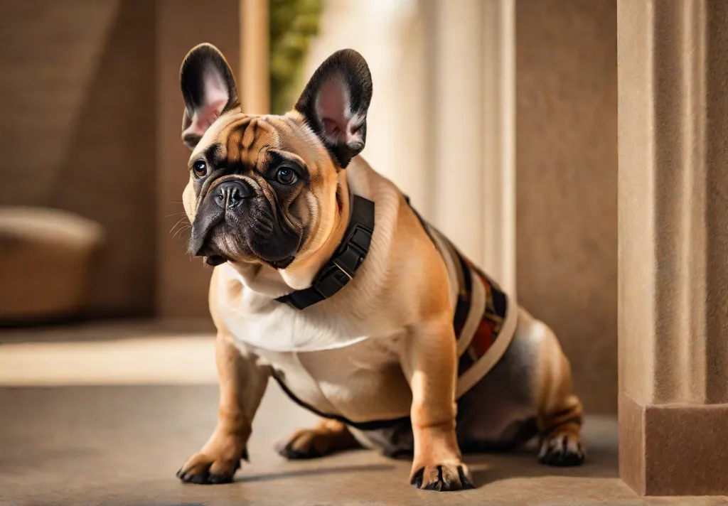 A French Bulldog exploring a safe enclosed outdoor space with areas of