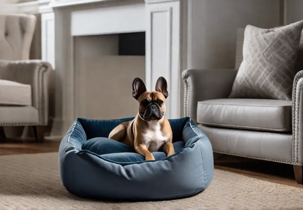 A cozy and supportive dog bed in a quiet corner of a