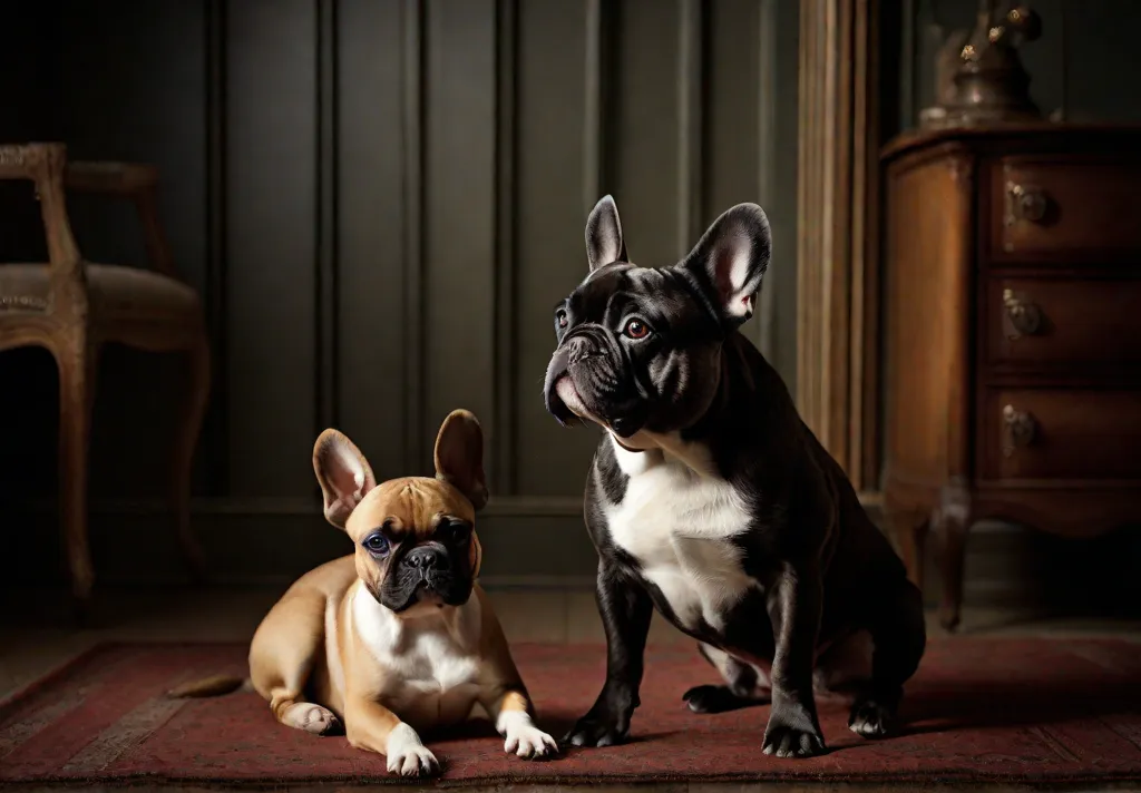 A heartwarming scene of a French Bulldog engaged in a conversation with