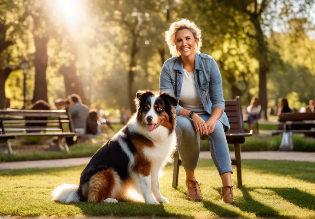 A photo of an Australian Shepherd in the middle of a safe