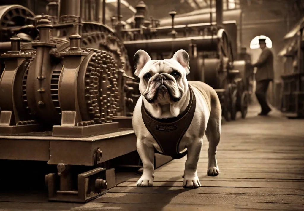 A vintage sepia photo portraying the industrial revolution in England subtly emphasizing