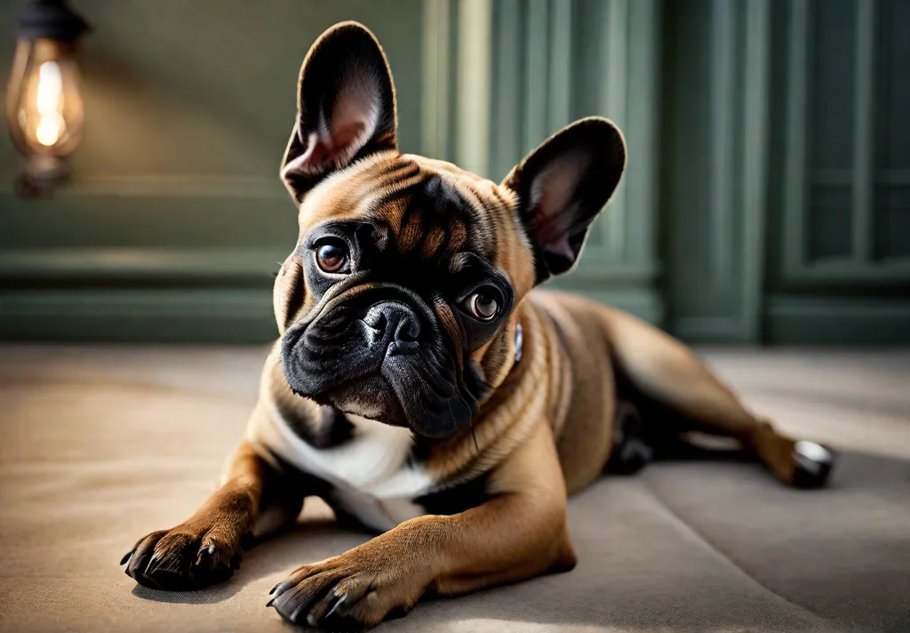 An intimate shot of a French Bulldog receiving gentle pets from its