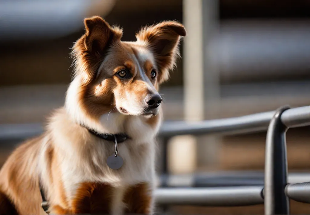 Closeup of an Aussies attentive face during a training session capturing the